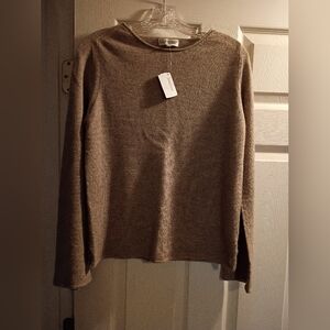 NWT Neiman Marcus 100% Tan Cashmere Sweater, 19 Pit To Pit, 24 Length